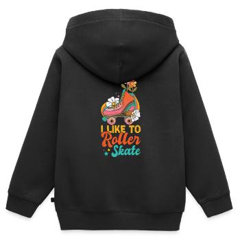 Rollschuhe - Kinder Premium Organic Zip Hoodie - Schwarz - Hinten - AI Model Kid Male (0cm)