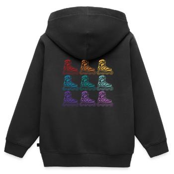 Rollschuhe - Kinder Premium Organic Zip Hoodie - Schwarz - Hinten - AI Model Kid Male (0cm)