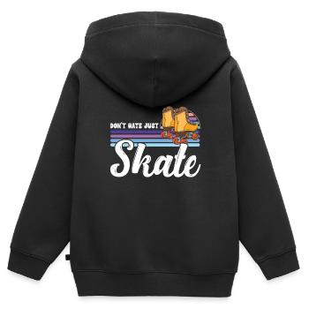Rollschuhe - Kinder Premium Organic Zip Hoodie - Schwarz - Hinten - AI Model Kid Male (0cm)