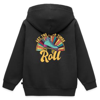 Rollschuhe - Kinder Premium Organic Zip Hoodie - Schwarz - Hinten - AI Model Kid Male (0cm)