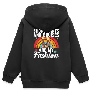 Rollschuhe - Kinder Premium Organic Zip Hoodie - Schwarz - Hinten - AI Model Kid Male (0cm)