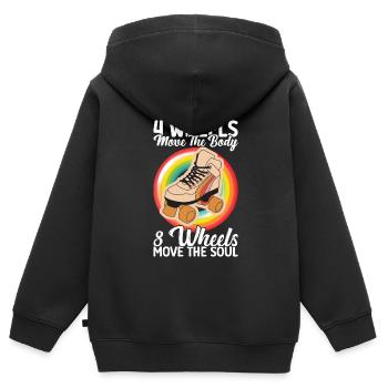 Rollschuhe - Kinder Premium Organic Zip Hoodie - Schwarz - Hinten - AI Model Kid Male (0cm)