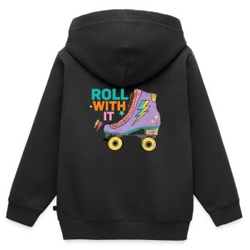 Rollschuhe - Kinder Premium Organic Zip Hoodie - Schwarz - Hinten - AI Model Kid Male (0cm)
