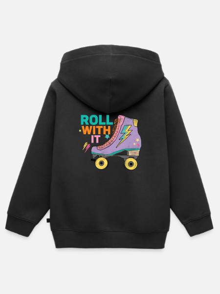 Rollschuhe - Kinder Premium Organic Zip Hoodie - Schwarz