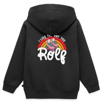 Rollschuhe - Kinder Premium Organic Zip Hoodie - Schwarz - Hinten - AI Model Kid Male (0cm)