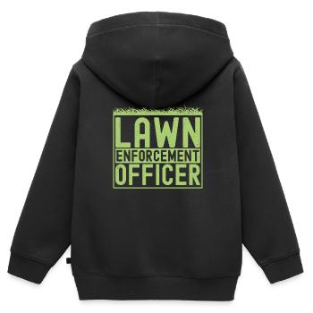 Mowing - Kids Premium Organic Zip-up Hoodie - black - Back - AI Model Kid Male (0cm)