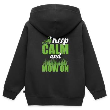 Mowing - Kids Premium Organic Zip-up Hoodie - black - Back - AI Model Kid Male (0cm)