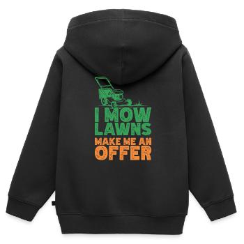 Mowing - Kids Premium Organic Zip-up Hoodie - black - Back - AI Model Kid Male (0cm)
