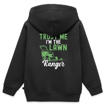 Mowing - Kids Premium Organic Zip-up Hoodie - black - Back - AI Model Kid Male (0cm)