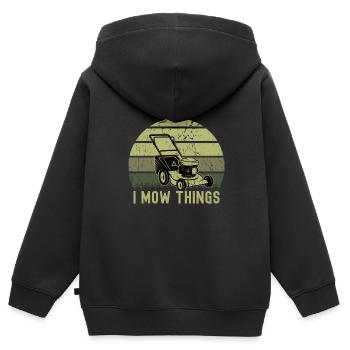 Mowing - Kids Premium Organic Zip-up Hoodie - black - Back - AI Model Kid Male (0cm)
