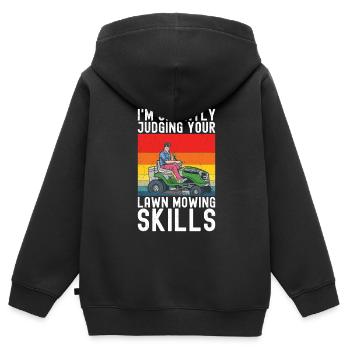 Mowing - Kids Premium Organic Zip-up Hoodie - black - Back - AI Model Kid Male (0cm)