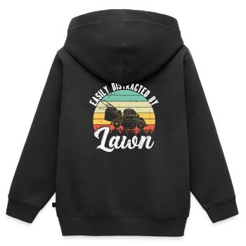 Mowing - Kids Premium Organic Zip-up Hoodie - black - Back - AI Model Kid Male (0cm)