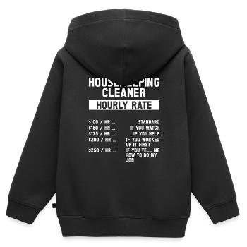 Ménage - Sweat Premium à capuche zippé enfant bio - noir - Dos - AI Model Kid Male (0cm)