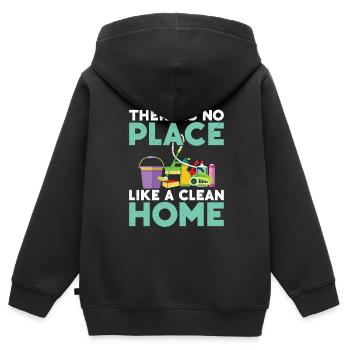 Ménage - Sweat Premium à capuche zippé enfant bio - noir - Dos - AI Model Kid Male (0cm)