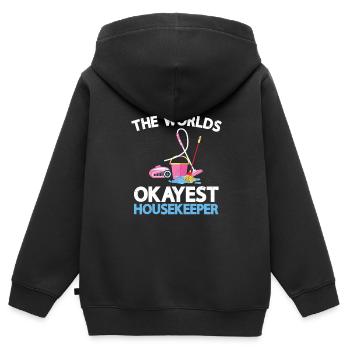 Ménage - Sweat Premium à capuche zippé enfant bio - noir - Dos - AI Model Kid Male (0cm)