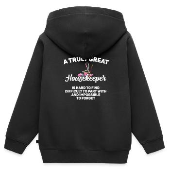 Ménage - Sweat Premium à capuche zippé enfant bio - noir - Dos - AI Model Kid Male (0cm)