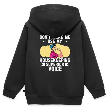 Ménage - Sweat Premium à capuche zippé enfant bio - noir - Dos - AI Model Kid Male (0cm)