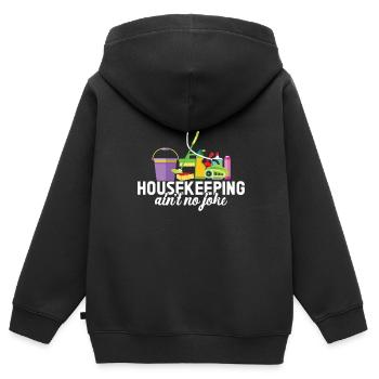 Ménage - Sweat Premium à capuche zippé enfant bio - noir - Dos - AI Model Kid Male (0cm)
