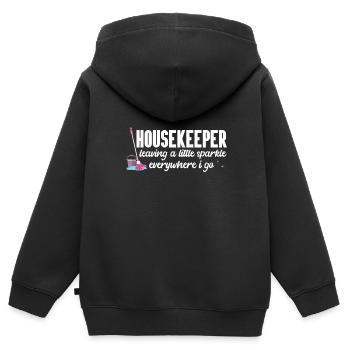 Ménage - Sweat Premium à capuche zippé enfant bio - noir - Dos - AI Model Kid Male (0cm)