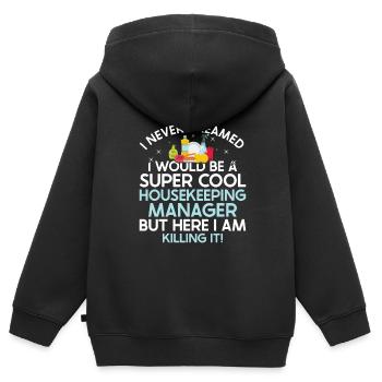 Ménage - Sweat Premium à capuche zippé enfant bio - noir - Dos - AI Model Kid Male (0cm)