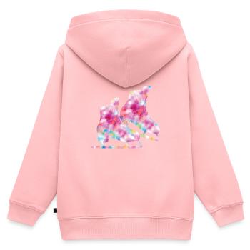 Eislaufen - Kinder Premium Organic Zip Hoodie - Rosa - Hinten - AI Model Kid Female (0cm)