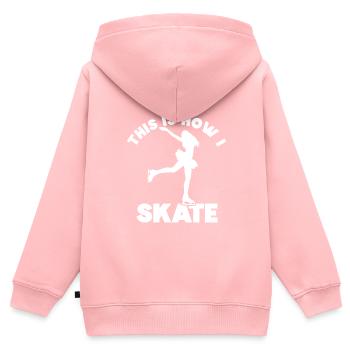 Eislaufen - Kinder Premium Organic Zip Hoodie - Rosa - Hinten - AI Model Kid Female (0cm)