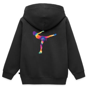 Eislaufen - Kinder Premium Organic Zip Hoodie - Schwarz - Hinten - AI Model Kid Male (0cm)
