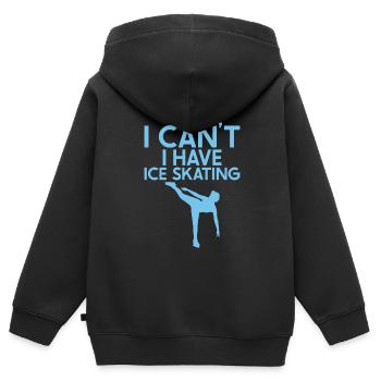 Eislaufen - Kinder Premium Organic Zip Hoodie - Schwarz - Hinten - AI Model Kid Male (0cm)