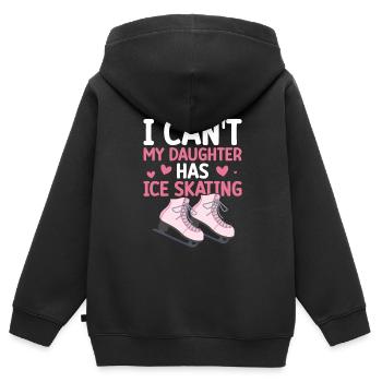 Eislaufen - Kinder Premium Organic Zip Hoodie - Schwarz - Hinten - AI Model Kid Male (0cm)
