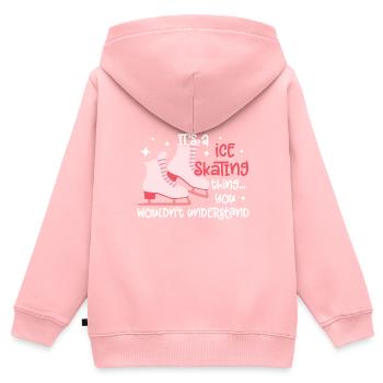 Eislaufen - Kinder Premium Organic Zip Hoodie - Rosa - Hinten - AI Model Kid Female (0cm)