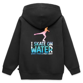 Eislaufen - Kinder Premium Organic Zip Hoodie - Schwarz - Hinten - AI Model Kid Male (0cm)