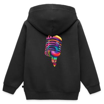 Singen - Kinder Premium Organic Zip Hoodie - Schwarz - Hinten - AI Model Kid Male (0cm)
