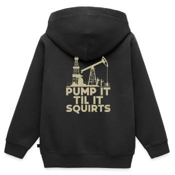 Champ pétrolifère - Sweat Premium à capuche zippé enfant bio - noir - Dos - AI Model Kid Male (0cm)