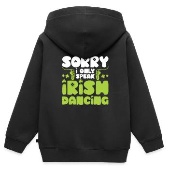 Irish Dance - Kids Premium Organic Zip-up Hoodie - black - Back - AI Model Kid Male (0cm)
