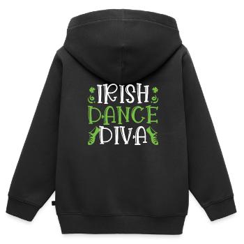 Irish Dance - Kids Premium Organic Zip-up Hoodie - black - Back - AI Model Kid Male (0cm)