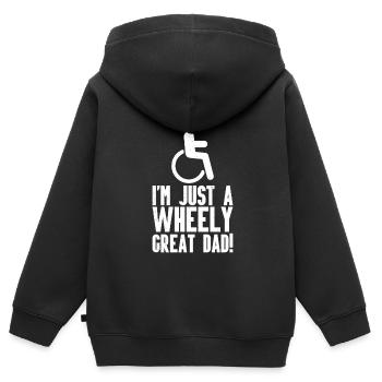 Fauteuil roulant - Sweat Premium à capuche zippé enfant bio - noir - Dos - AI Model Kid Male (0cm)