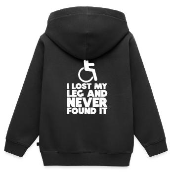 Fauteuil roulant - Sweat Premium à capuche zippé enfant bio - noir - Dos - AI Model Kid Male (0cm)