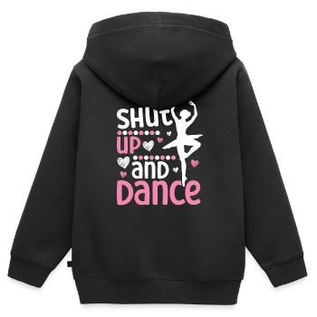 Ballett - Kinder Premium Organic Zip Hoodie - Schwarz - Hinten - AI Model Kid Male (0cm)