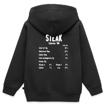 Steak - Kinder Premium Organic Zip Hoodie - Schwarz - Hinten - AI Model Kid Male (0cm)