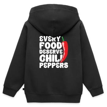 Chili-Pfeffer - Kinder Premium Organic Zip Hoodie - Schwarz - Hinten - AI Model Kid Male (0cm)