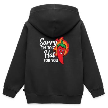 Chili-Pfeffer - Kinder Premium Organic Zip Hoodie - Schwarz - Hinten - AI Model Kid Male (0cm)