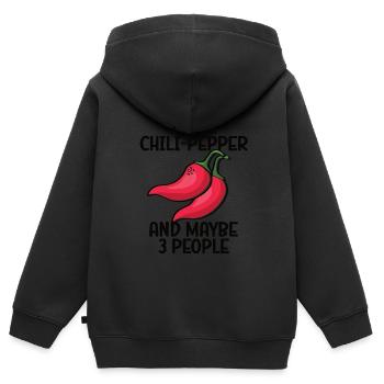 Chili-Pfeffer - Kinder Premium Organic Zip Hoodie - Schwarz - Hinten - AI Model Kid Male (0cm)