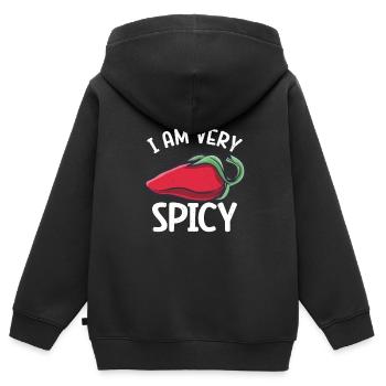 Chili-Pfeffer - Kinder Premium Organic Zip Hoodie - Schwarz - Hinten - AI Model Kid Male (0cm)