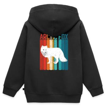 Amoureux du renard arctique - Sweat Premium à capuche zippé enfant bio - noir - Dos - AI Model Kid Male (0cm)