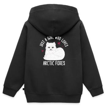Amoureux du renard arctique - Sweat Premium à capuche zippé enfant bio - noir - Dos - AI Model Kid Male (0cm)