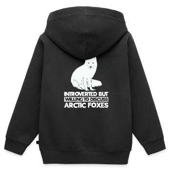 Amoureux du renard arctique - Sweat Premium à capuche zippé enfant bio - noir - Dos - AI Model Kid Male (0cm)