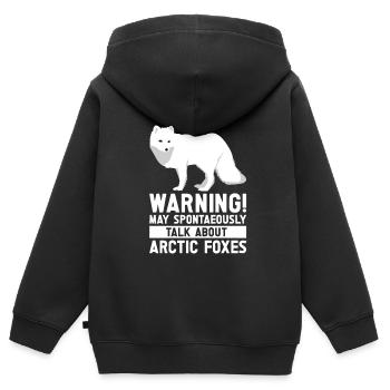 Amoureux du renard arctique - Sweat Premium à capuche zippé enfant bio - noir - Dos - AI Model Kid Male (0cm)