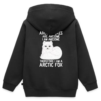 Amoureux du renard arctique - Sweat Premium à capuche zippé enfant bio - noir - Dos - AI Model Kid Male (0cm)
