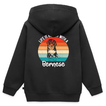 Berner - Kinder Premium Organic Zip Hoodie - Schwarz - Hinten - AI Model Kid Male (0cm)