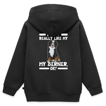 Berner - Kinder Premium Organic Zip Hoodie - Schwarz - Hinten - AI Model Kid Male (0cm)